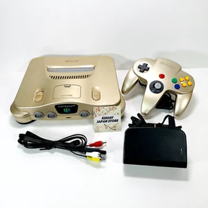 Nintendo 64 Gold Console N64 Chose Controller Cables REGION FREE - Afbeelding 1 van 10