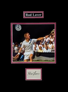 Rod Laver Signed Card with Photograph Double Matted Ready to Frame - Picture 1 of 3