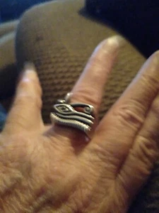 Vtg Eye of Horus 925 Ring Wadjet Ancient Egyptian Talisman Egyptian Size 12.5 - Picture 1 of 13