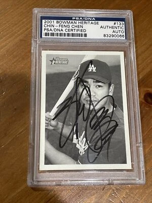 2001 Bowman Heritage RC CHIN-FENG CHEN Auto Autograph SIGNED PSA DODGERS TAIWAN - Image 1 of 3