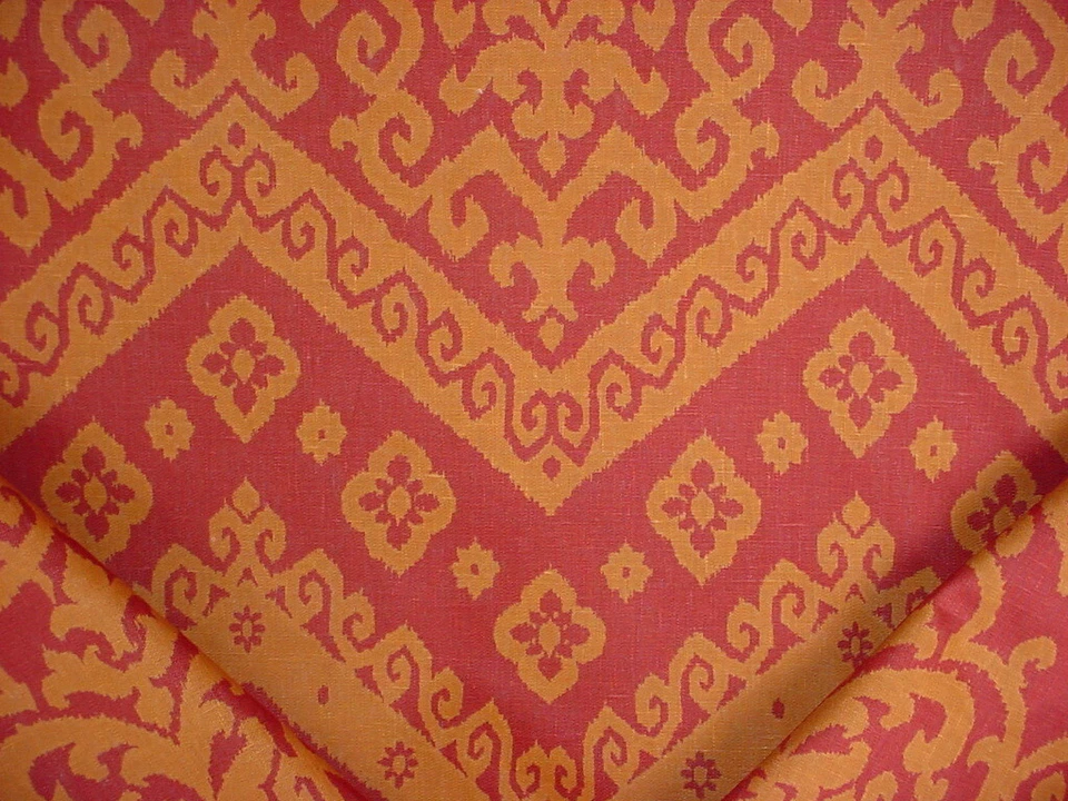 1-1/2Y Kravet Dressur 24 Sienna / Gold Printed South west Ikat Upholstery Fabric - Image 1 of 4