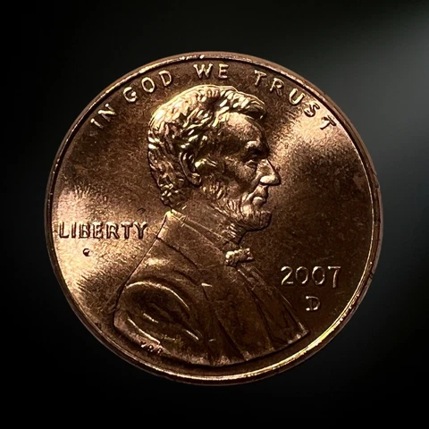 2007 D Lincoln Memorial Penny Brilliant Uncirculated (BU) Cover