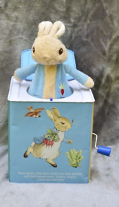 Peter Rabbit Musical Jack in the Box Tin Toy  - All Working
