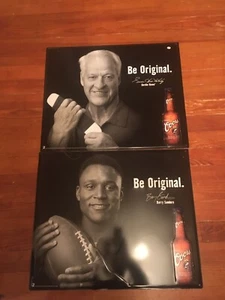 Barry Sanders Gordie Howe Coors Beer Metal Bar Signs Detroit Lions 28" x 23" - Picture 1 of 9