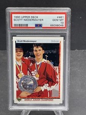 1990-91 SCOTT NIEDERMAYER UPPER DECK ROOKIE CARD #461 RC PSA 10 GEM MINT! HOF!