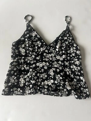 floral black and white tank top Medium - Изображение 1 из 4