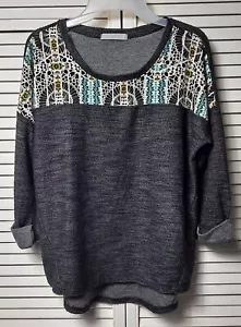 Olivia Moon leichter Damenpullover Größe Medium schwarz grafisch gestrickt Sehr guter Zustand  - Bild 1 von 6