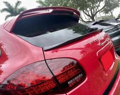 Porsche 958 Cayenne Tesoro 2011-15 maletero trasero alerón empotrado FRP negro satinado EE. UU. Foto 1 de 4