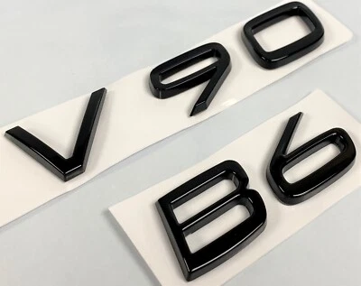 NEGRO V90 + B6 AJUSTE VOLVO V90 MALETERO TRASERO PLACA EMBLEMA PLACA LETRAS NÚMERO Foto 1 de 2