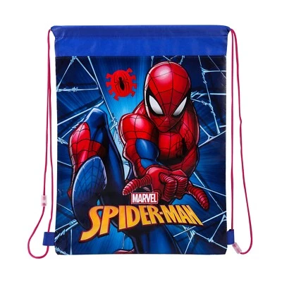 Marvel Spiderman Kids Boys Childrens PE Drawstring School Swimming Shoe Gym Bag
