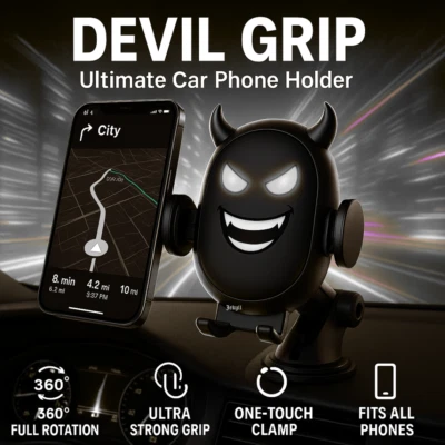 Car Phone Holder 360° Adjustable Mount for Dashboard & Vent 2 in 1 Funny Demon - Image 1 of 4