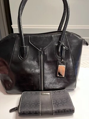Nine West Negro Hobo Bolso de Hombro Cartera y Cremallera Alrededor Negro Bolso sin asas Cartera Foto 1 de 4