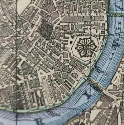 Mapa Vintage 1900 LONDRES INGLATERRA 22"x14" ~ Antiguo Original Prisión Millbank Foto 1 de 4