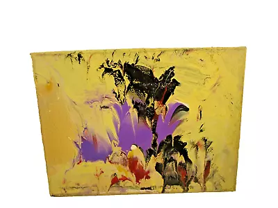 Pintura em tela acrílica abstrata moderna assinada original MUSK YAI 9x12 - Imagem 1 de 4