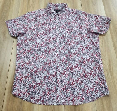 Marc Anthony мужской размер XXL роскошь Slim Fit рубашка на пуговицах, красный цветочный - Изображение 1 из 4