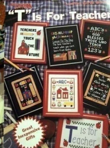 Leisure Arts 2412 "T" IS FOR TEACHER cross stitch 1993 pattern 4pg leaflet - Picture 1 of 1