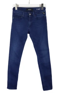 Replay Luz Jeans Damen W27/L32 Skinny Fit Schnurrhaare Dunkel Zip Fly Neu - Bild 1 von 9