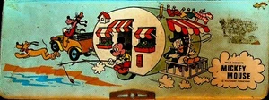 Mickey Mouse Federmäppchen 70er Jahre Walt Disney Made in Taiwan Donald Duck Camper - Bild 1 von 3
