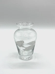 Glasvase klein mit Rosendekoration - Bild 1 von 4