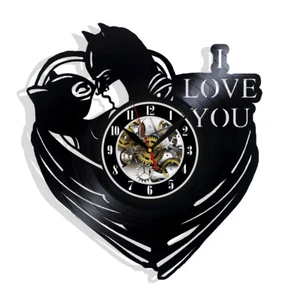 Orologio da parete Batman Catwoman vinile regalo compleanno vacanze arredamento camera casa design - Foto 1 di 4