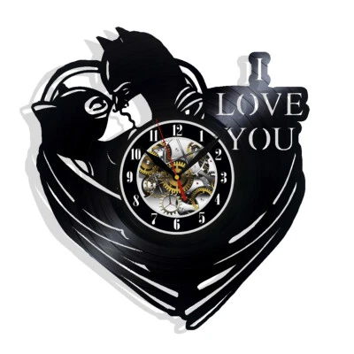 Batman Catwoman Vinilo Reloj de Pared Regalo Cumpleaños Vacaciones Hogar Habitación Decoración Diseño Foto 1 de 4