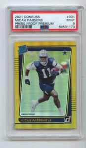 2021 Donruss FB Micah Parsons Cowboys Gold Proof #331 💥💥🎆 PSA Graded 9 😎 - Picture 1 of 2