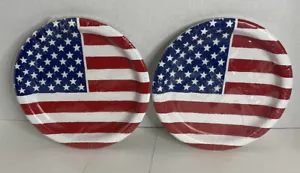 Neu Patriotische amerikanische Flagge Mittagessen Teller Papier 6,87 Zoll (24 Insgesamt) USA Party - Bild 1 von 4