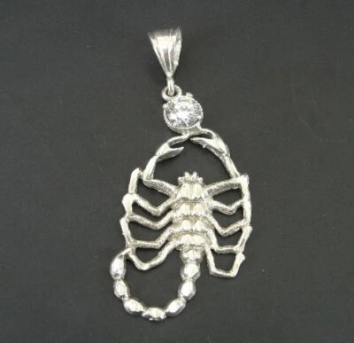 Кулон серебряный скорпион Скорпион серебро 925 кубический цирконий камень большой кулон  - Изображение 1 из 4