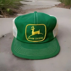 Vintage K Products John Deere Trucker Hat Mesh Cap Snap Back Big Patch Green. ๐ฝ - Picture 1 of 12