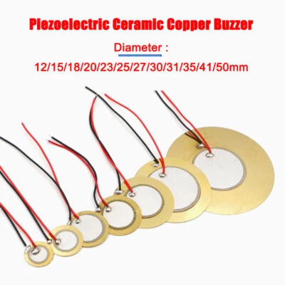 Piezoelectric Ceramic Copper Buzzer Disc Welding Wire Diameter 12/15/18/20-50mm - Image 1 of 4