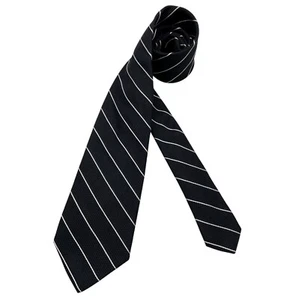 BREUER Black Striped Silk LUXURY Tie HANDMADE ITALY - Picture 1 of 4