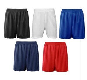 Boys Girls Kids Shadow Stripe Shorts PE School Football Gym School Games Sports - Picture 1 of 6