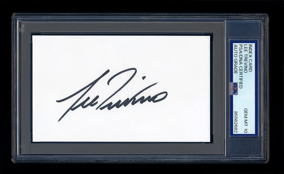 LEE TREVINO SIGNED INDEX CARD PSA/DNA AUTOGRAPHED US OPEN CHAMPION GEM MINT 10 - Image 1 of 1