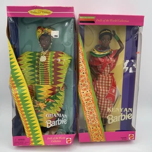 1993 Kenyan & 1996 Ghanian Barbie Dolls of the World Collection Lot NEU in Box - Bild 1 von 13