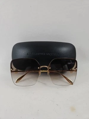 Alexander McQueen Mujer Cuadrado Dorado con Lentes AM0271S Marrón 63-16-145 y Estuche  Foto 1 de 4