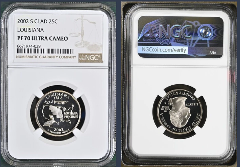 2002-S Proof State Quarter, Louisiana,  PF69 Ultra Cameo NGC - Image 1 of 1