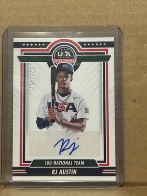2022 USA Baseball Stars & Stripes RJ Austin Auto /499 - Image 1 of 2