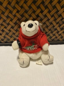  Coca Cola Eisbär mit Pullover Plüsch Vintage 1997 Nordpol Sammlerstück  - Bild 1 von 7
