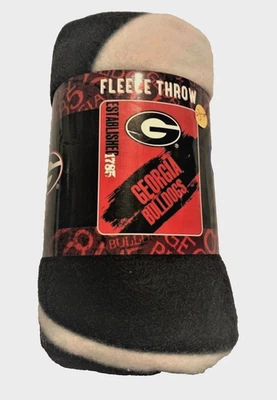 Georgia Bulldogs Fleece Blanket Throw NCAA Soft NCAA Licensed New 60" BY 50" - Image 1 of 4