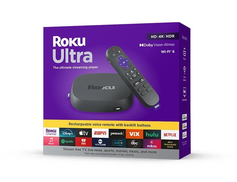 Reproductor multimedia de transmisión Roku Ultra HD 4K 4802R con control remoto por voz Pro Foto 1 de 2