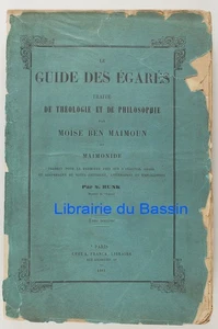 Guide des égarés Traité de théologie et de philosophie T2 Moïse Maïmonide 1861 - Imagen 1 de 6
