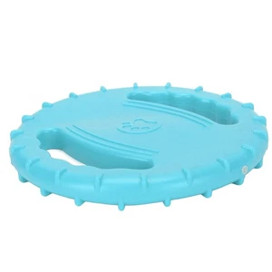 _(Sky Blue)Dog Flying Disc Toy Flexible TPR Squeaky Stress Relief 2 Sides Ho - Picture 1 of 12