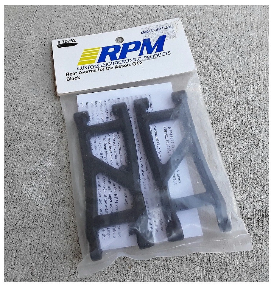RPM for Team Associated RC10GT2 Rear A-Arms Black (2) 70752 Old Stock NIB 1pr - Image 1 of 1