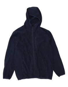 REEBOK Mens Hooded Fleece Jacket UK 42 XL Navy Blue Polyester AT02 - Picture 1 of 3