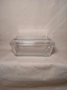 Vintage Pasabahce Glass Ribbed Refrigerator Dish With Lid - Picture 1 of 7