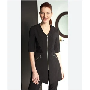 Uniformes Noel Asmar para mujer XL negros hotel spa fitness hospitalidad túnica cremallera - Imagen 1 de 5