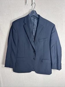 LAUREN RALPH LAUREN 42S einfarbiger schwarzer Twill 100% Wolle Stretch 2 Knöpfe - Bild 1 von 14