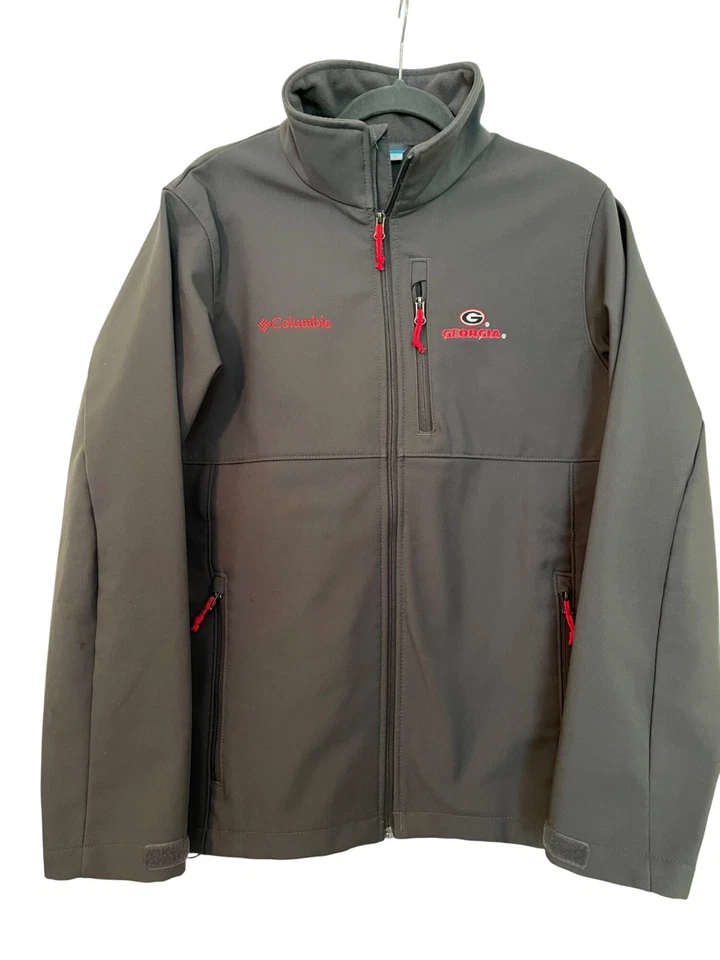 Columbia Mens Georgia Bulldogs Full-Zip Softshell Jacket M Gray Embroidered Logo - Image 1 of 4