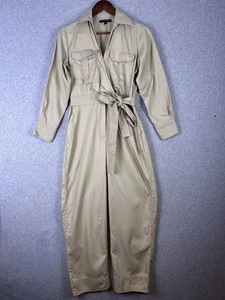 Banana Republic Jumpsuit Damen 0P khaki Taille zum Binden Safari Taschen Wickel Utility - Bild 1 von 22