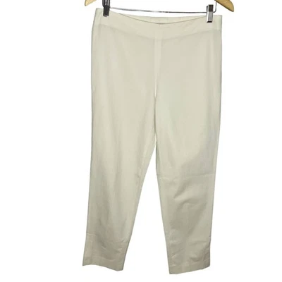 Pantalones Brunello Cucinelli Vintage Crema Para Mujer Frente Plano Talla 8 Mezcla de Algodón  Foto 1 de 4